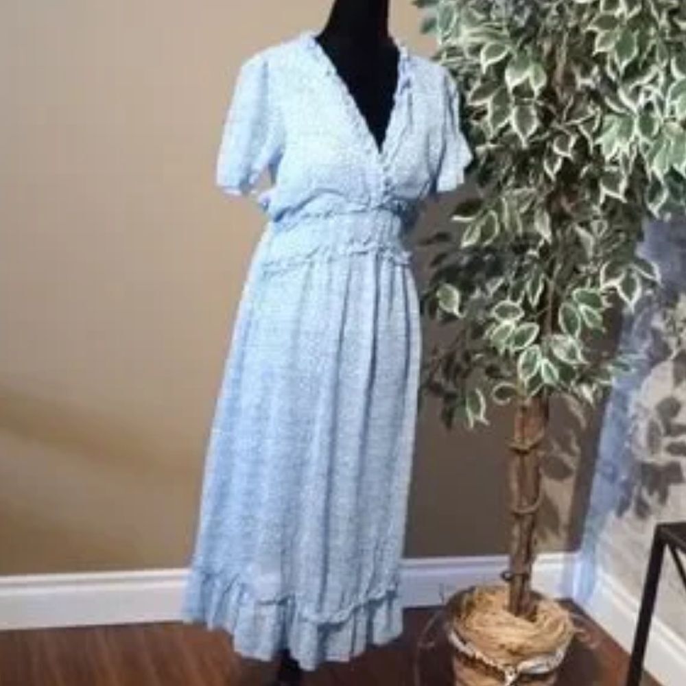 Hutch Womens Midi Dress Smocked Waist Puff
Short Sleeve